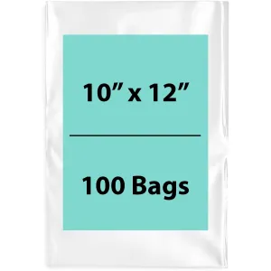 10X12 inches Clear Flat Poly Bags 1.5Mil Open Top (LDPE)