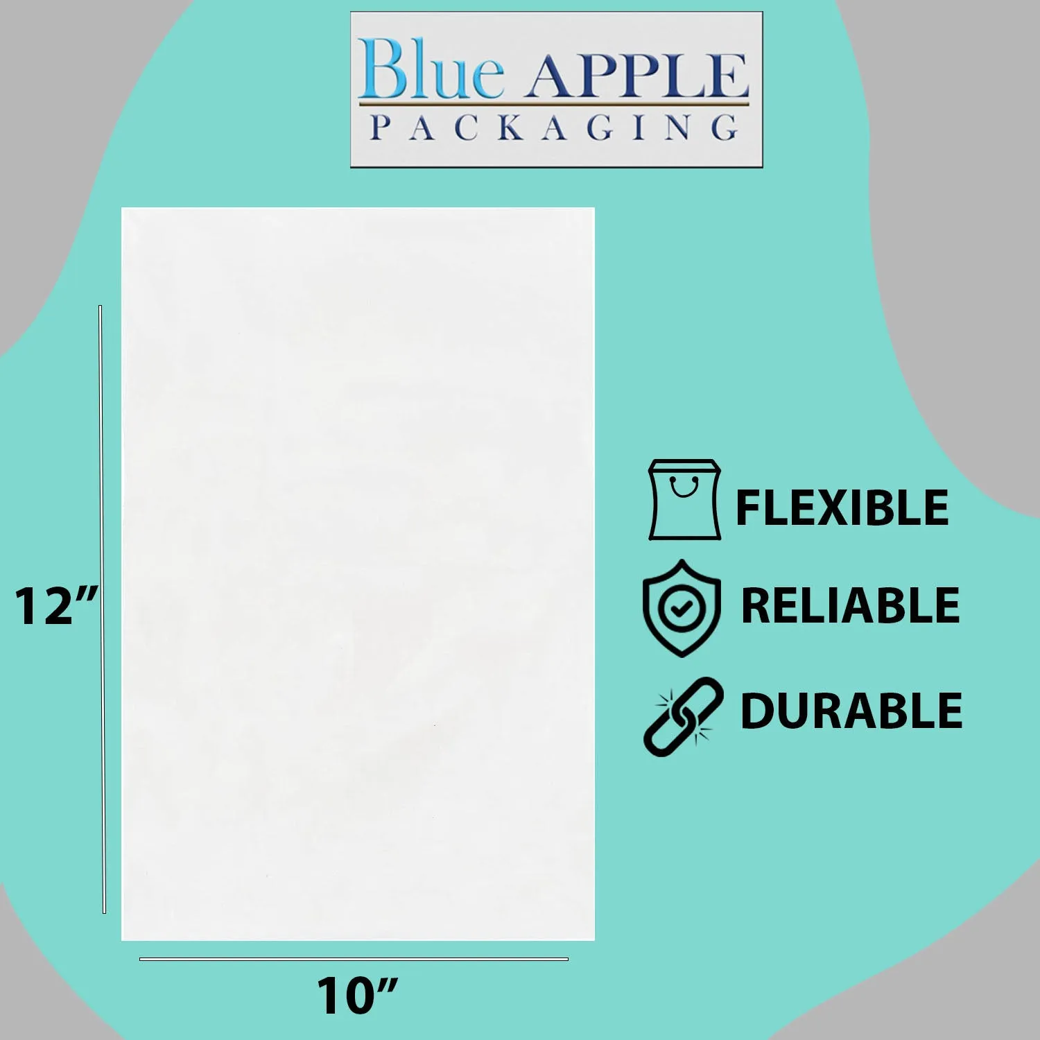 10X12 inches Clear Flat Poly Bags 1.5Mil Open Top (LDPE)