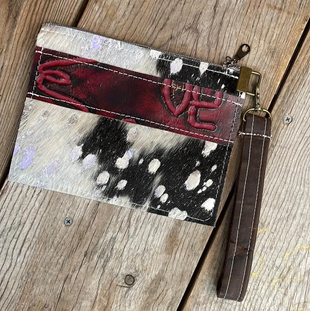 123 Make-up bag - Silver Acid w/ Red Brands