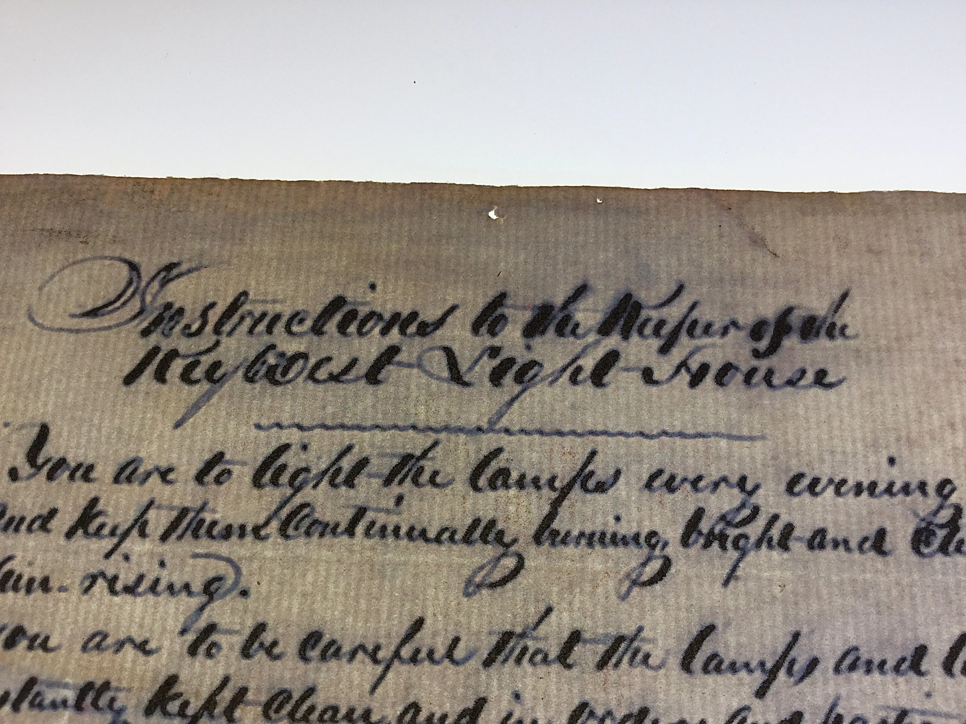 1848 KEY WEST FLORIDA LIGHTHOUSE KEEPER INSTRUCTIONS DOCUMENT ~BARBARA MABRITY~
