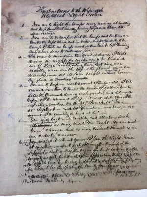 1848 KEY WEST FLORIDA LIGHTHOUSE KEEPER INSTRUCTIONS DOCUMENT ~BARBARA MABRITY~