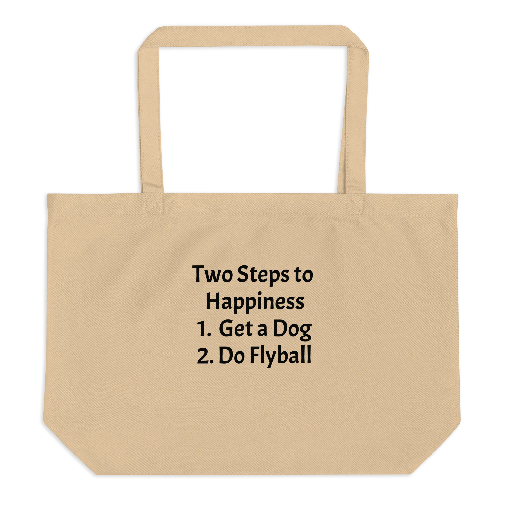 2 Steps to Happiness - Flyball X-Large Tote/ Shopping Bags