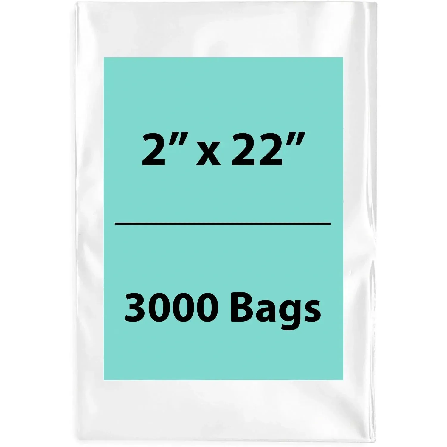 2X22 inches Clear Flat Poly Bags 3Mil Open Top (LDPE)