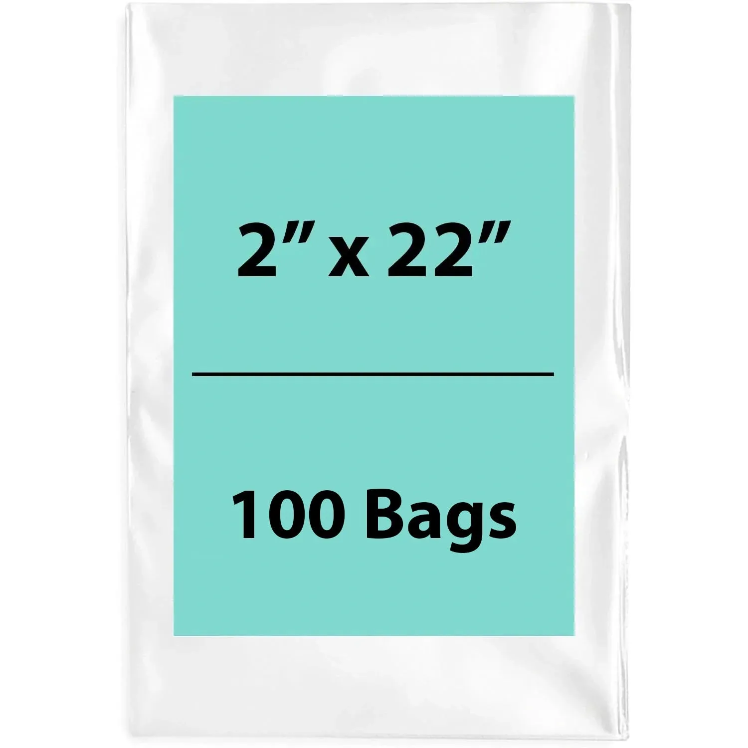 2X22 inches Clear Flat Poly Bags 3Mil Open Top (LDPE)