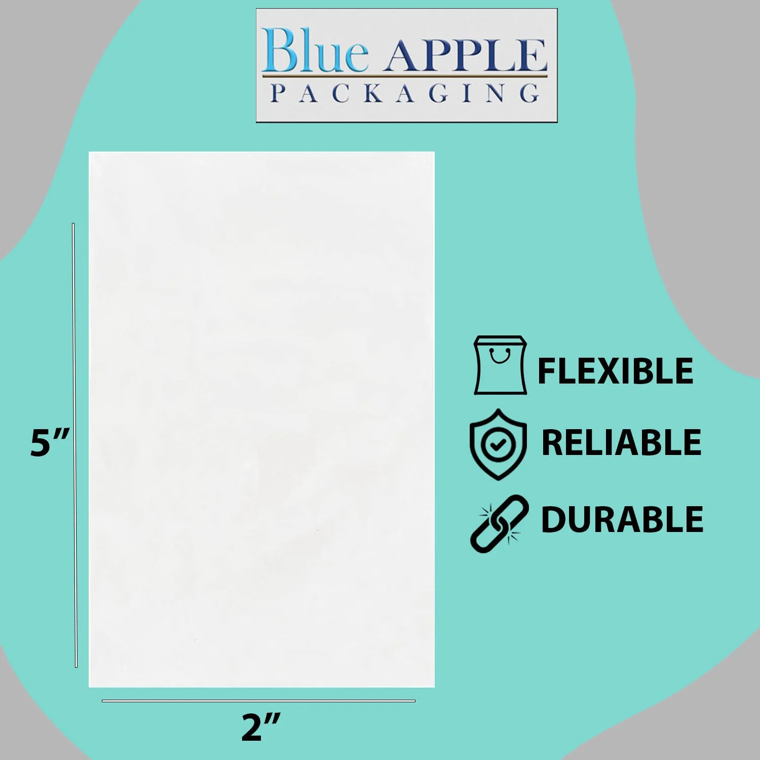 2X5 inches Clear Flat Poly Bags 1.5Mil Open Top (LDPE)