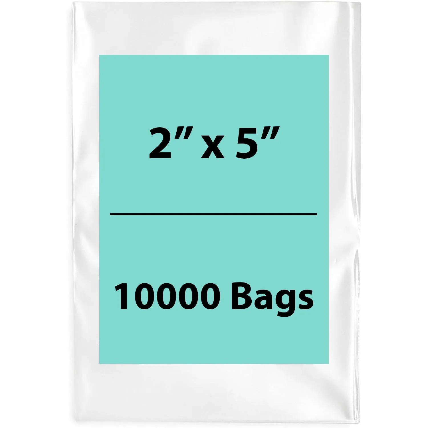 2X5 inches Clear Flat Poly Bags 1.5Mil Open Top (LDPE)