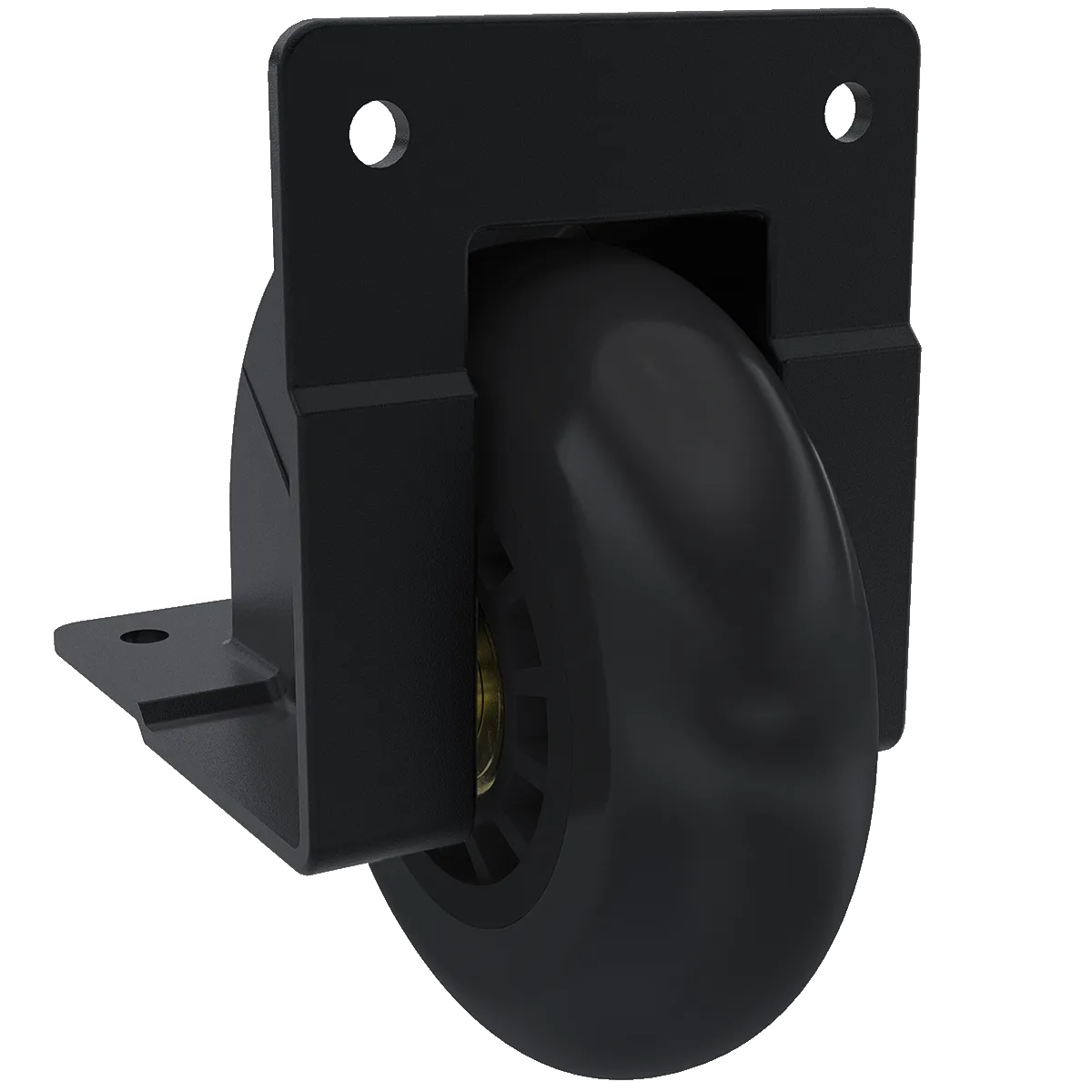 3" Black Narrow  Edge Mount Caster