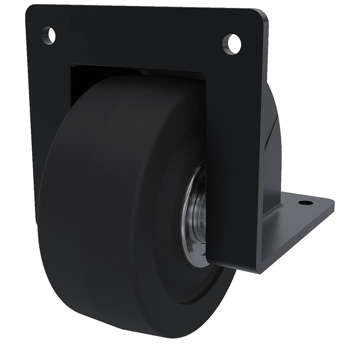 3" Black Recessed Edge Mount Caster