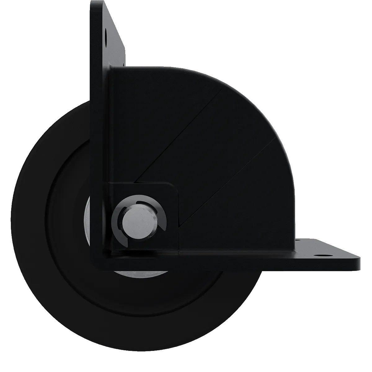 3" Black Recessed Edge Mount Caster