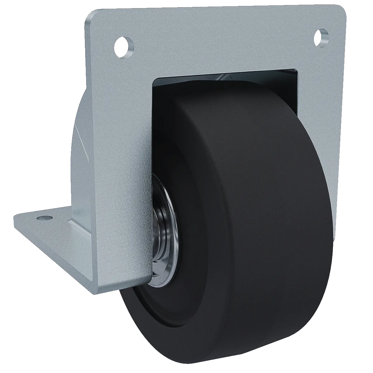 3" Silver Recessed Edge Mount Caster