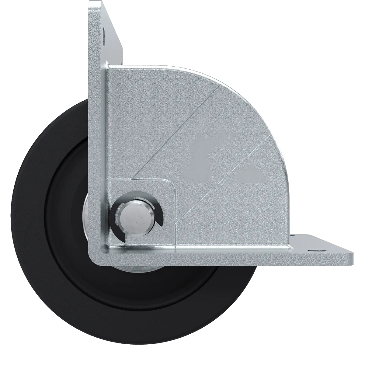 3" Silver Recessed Edge Mount Caster