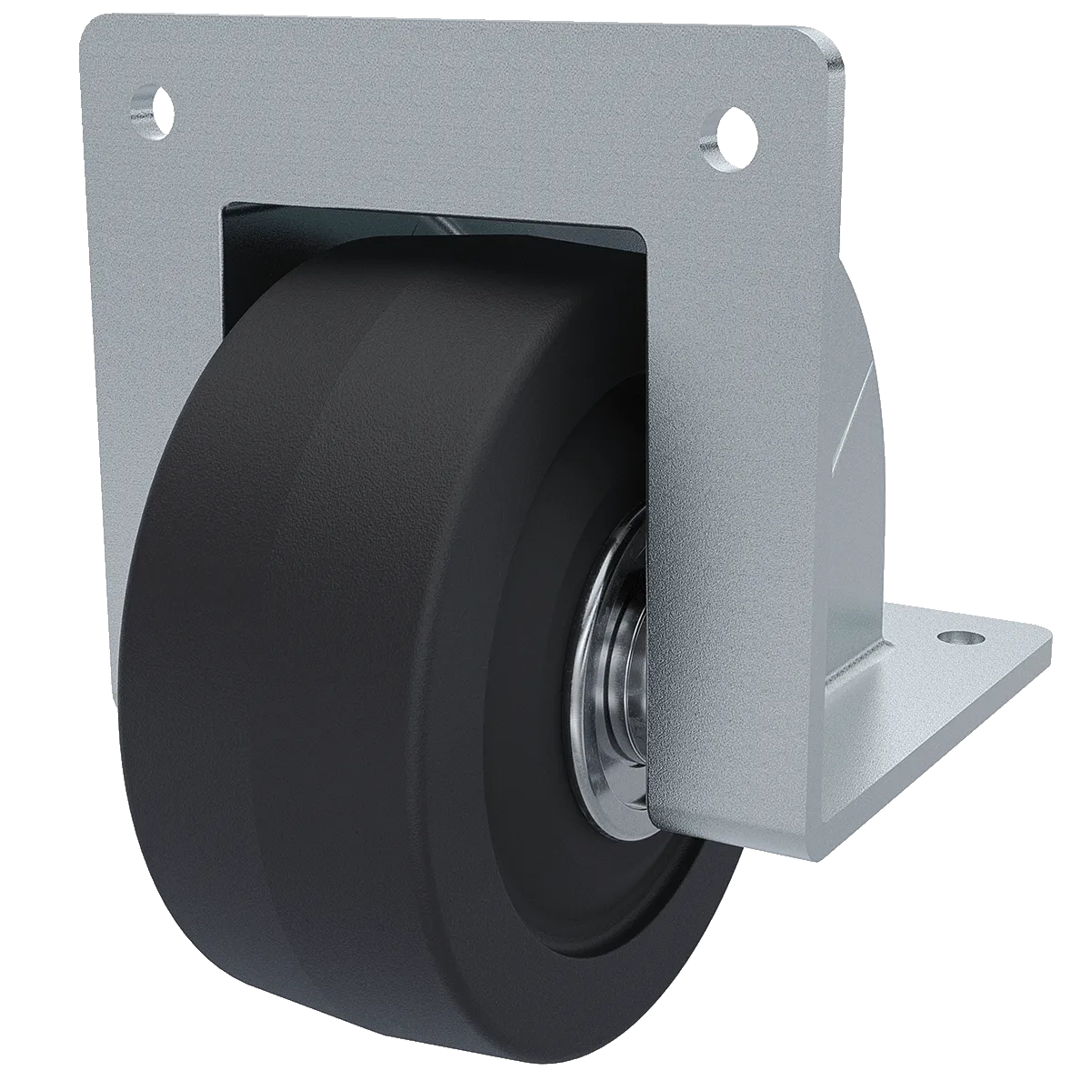 3" Silver Recessed Edge Mount Caster