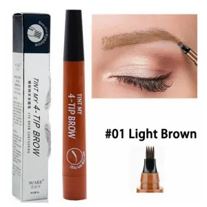4-Point Eyebrow Pencil Waterproof Liquid Eyebrow Pen Long Lasting Cosmetic Microblade Brow Pencil Mascara Makeup