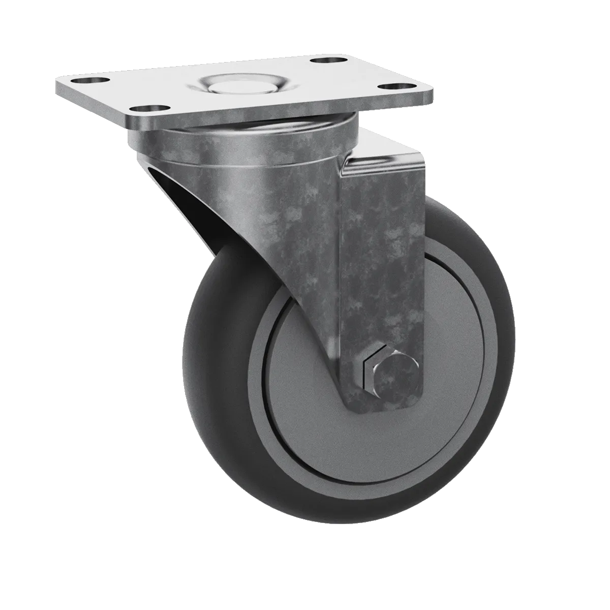4" Gray TPR Tire Swivel Caster