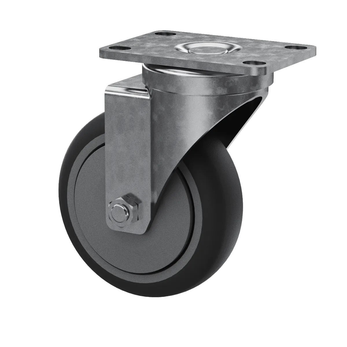 4" Gray TPR Tire Swivel Caster