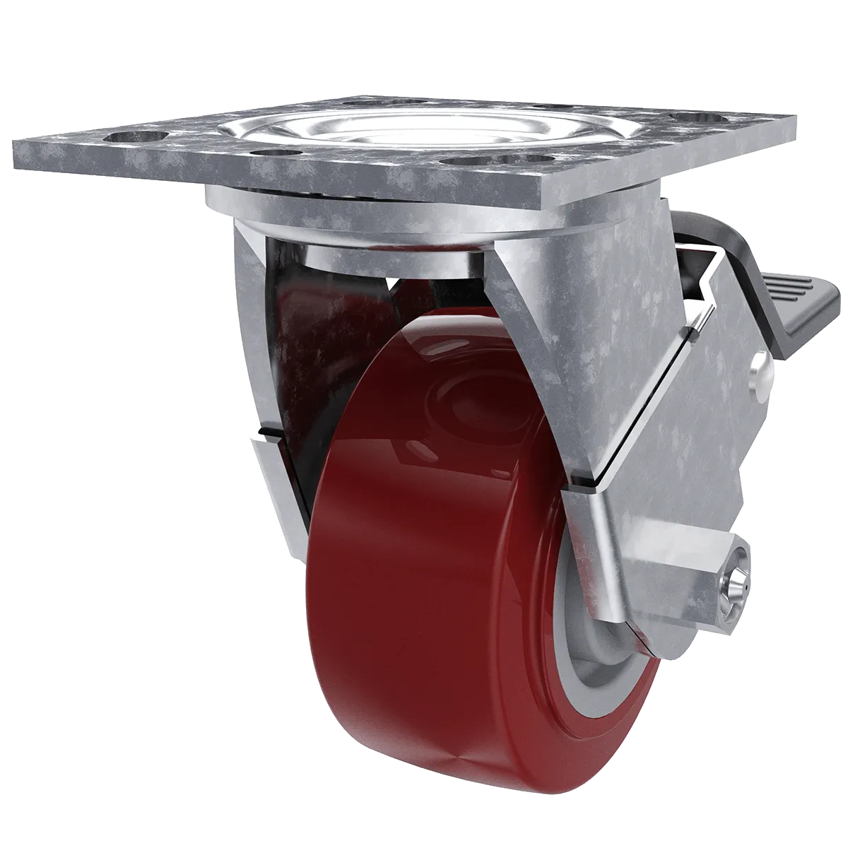 4" Poly Hi-Tech Swivel Caster with Brake