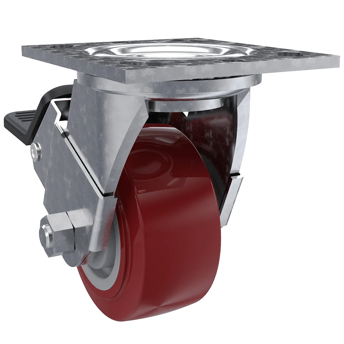 4" Poly Hi-Tech Swivel Caster with Brake