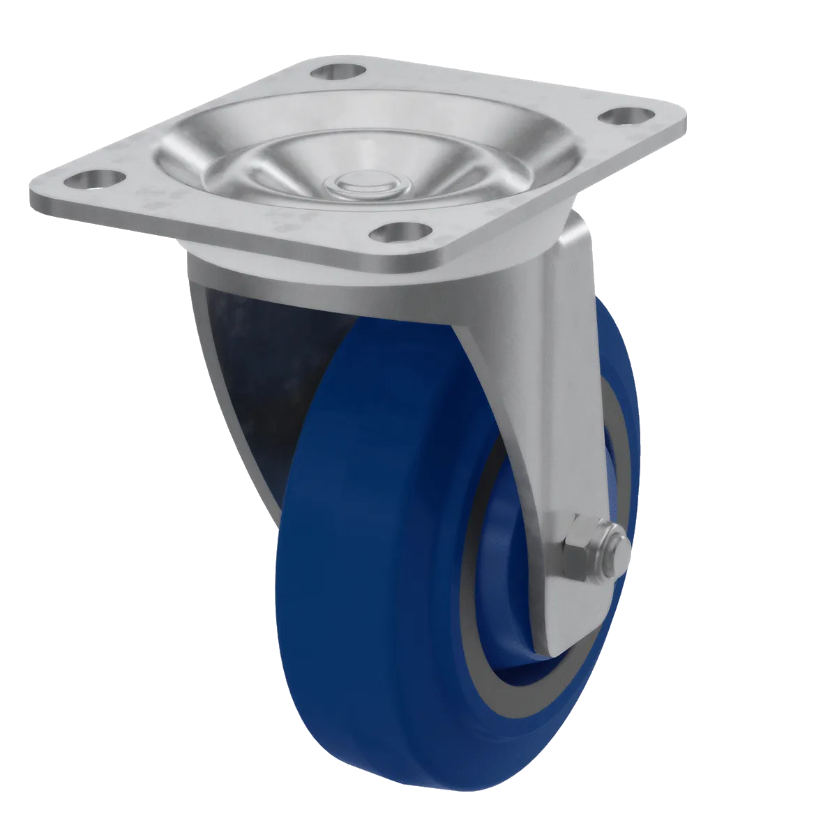 4" TCH Blue Swivel Caster and Brake Kit