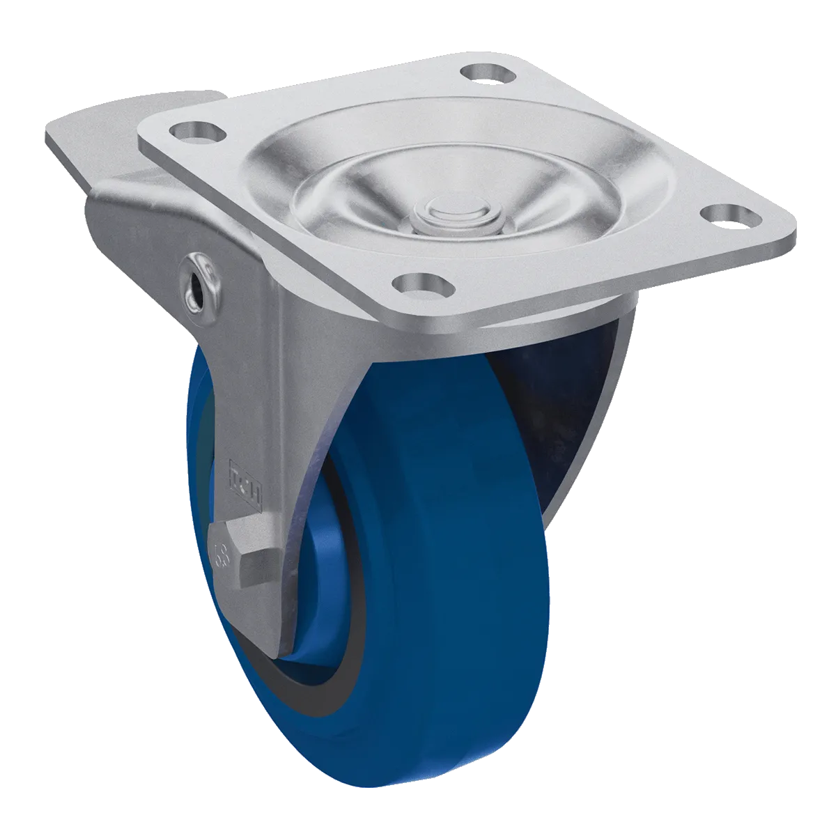 4" TCH Blue Swivel Caster with Brake