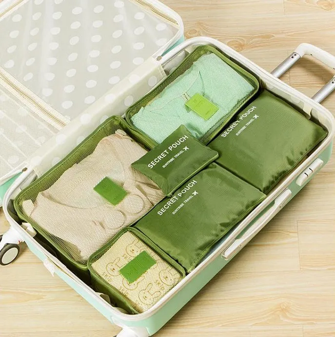 6-Piece Travel Organizer Set: Lightweight Compression Packing Cubes - Ideal for Carry-On Suitcases