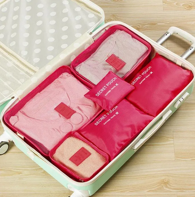 6-Piece Travel Organizer Set: Lightweight Compression Packing Cubes - Ideal for Carry-On Suitcases