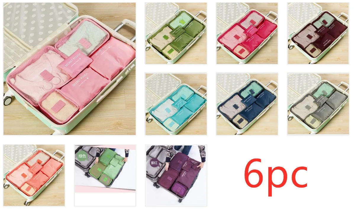 6-Piece Travel Organizer Set: Lightweight Compression Packing Cubes - Ideal for Carry-On Suitcases