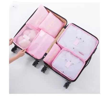 6-Piece Travel Organizer Set: Lightweight Compression Packing Cubes - Ideal for Carry-On Suitcases