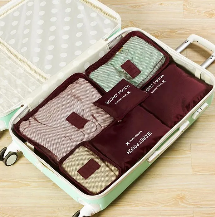 6-Piece Travel Organizer Set: Lightweight Compression Packing Cubes - Ideal for Carry-On Suitcases