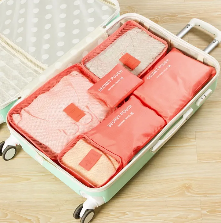 6-Piece Travel Organizer Set: Lightweight Compression Packing Cubes - Ideal for Carry-On Suitcases