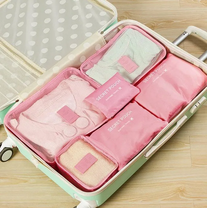 6-Piece Travel Organizer Set: Lightweight Compression Packing Cubes - Ideal for Carry-On Suitcases