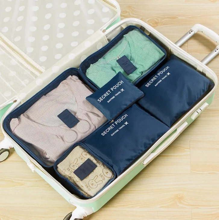 6-Piece Travel Organizer Set: Lightweight Compression Packing Cubes - Ideal for Carry-On Suitcases