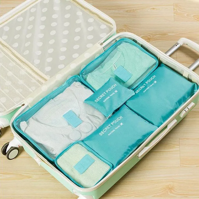 6-Piece Travel Organizer Set: Lightweight Compression Packing Cubes - Ideal for Carry-On Suitcases