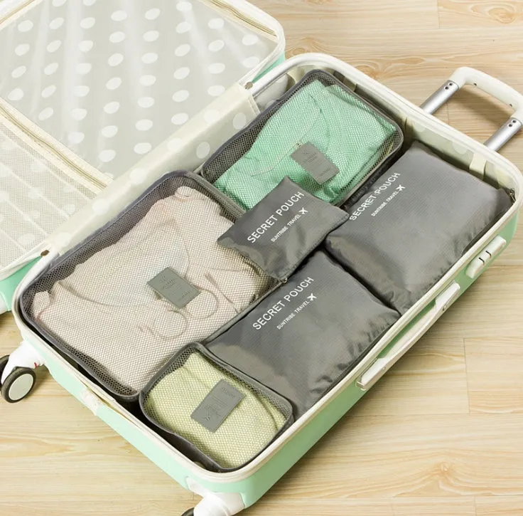 6-Piece Travel Organizer Set: Lightweight Compression Packing Cubes - Ideal for Carry-On Suitcases