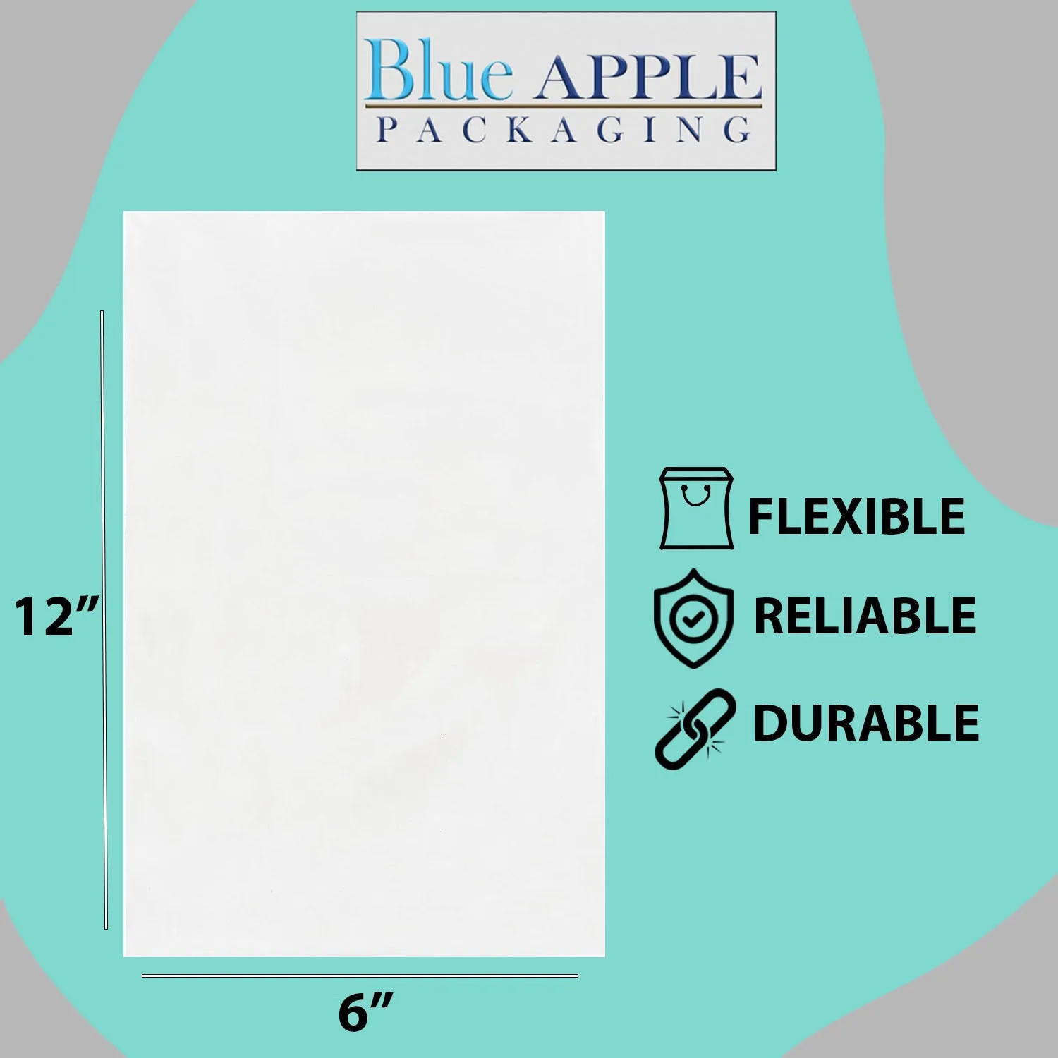 6X12 inches Clear Flat Poly Bags 1.5Mil Open Top (LDPE)