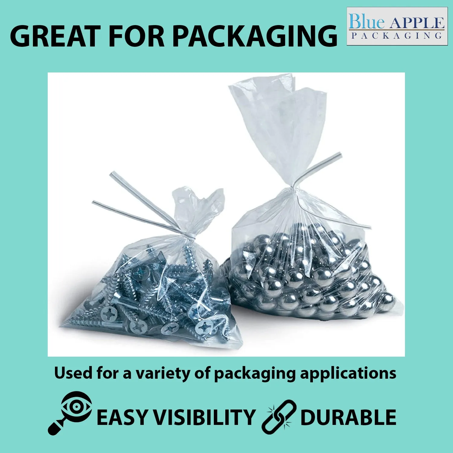6X12 inches Clear Flat Poly Bags 1.5Mil Open Top (LDPE)