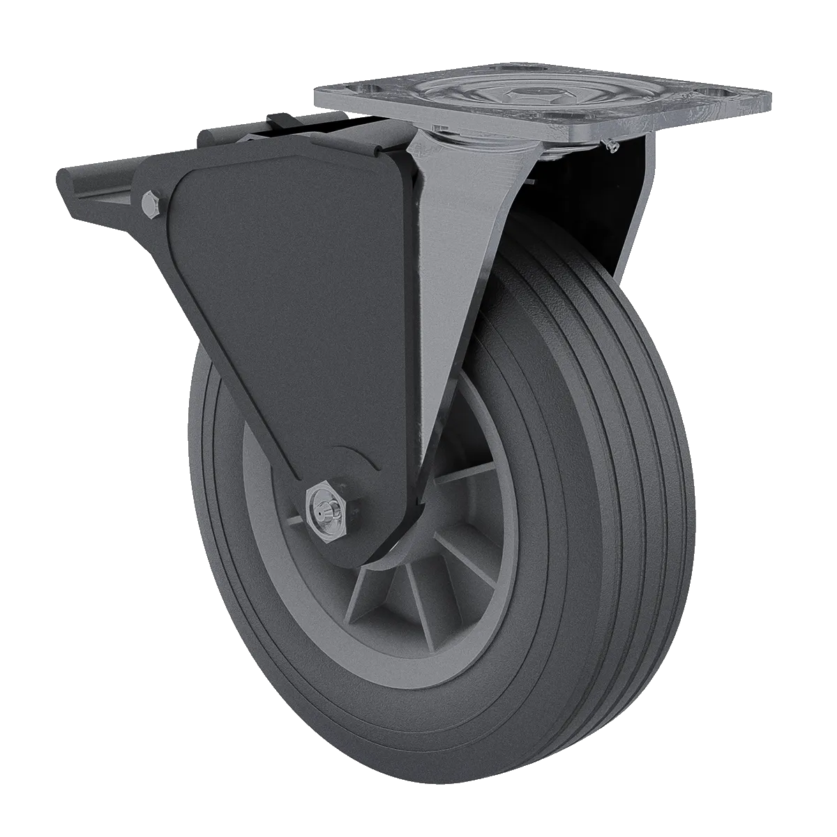 8" Flat Free Field Caster with Wheel lock Kit