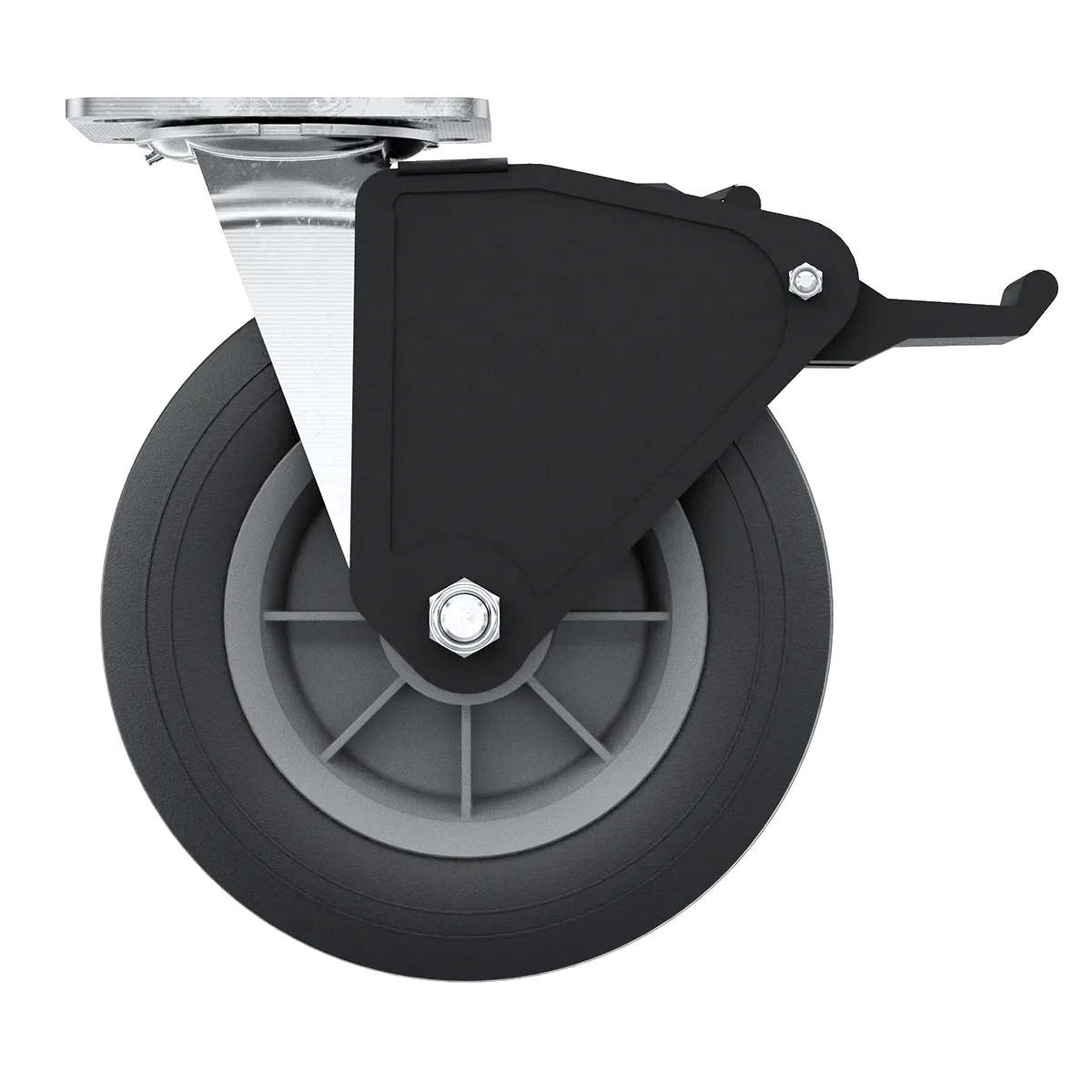 8" Flat Free Field Caster with Wheel lock Kit