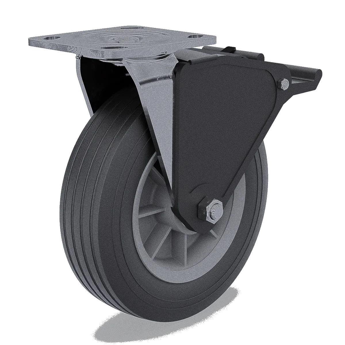 8" Flat Free Field Caster with Wheel lock Kit
