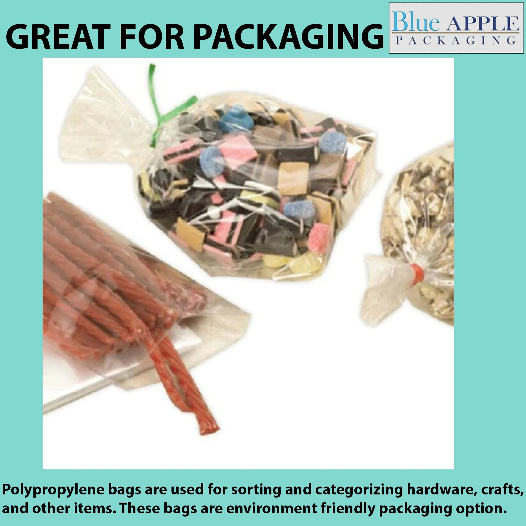 8X10 inches Polypropylene Bags 1.5 Mil Clear Flat