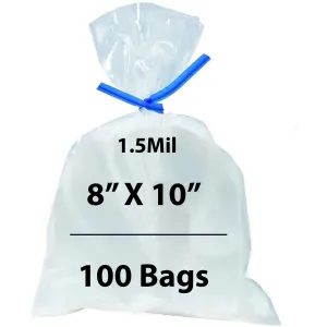 8X10 inches Polypropylene Bags 1.5 Mil Clear Flat