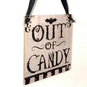AKOAK Happy Halloween Wooden Door Hanger ââ‚¬Å“Out of Candyââ‚¬Â Sign Hanging Decor Halloween Home Supplies Decoration