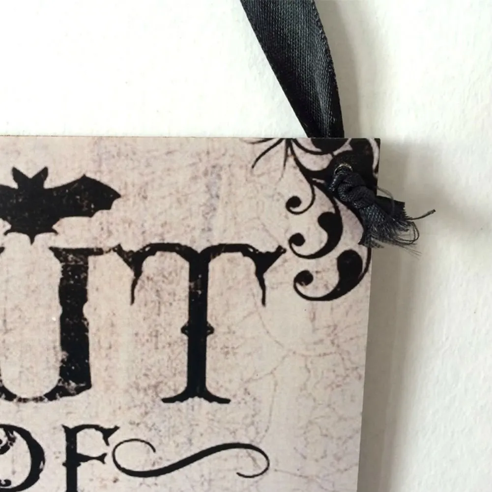 AKOAK Happy Halloween Wooden Door Hanger ââ‚¬Å“Out of Candyââ‚¬Â Sign Hanging Decor Halloween Home Supplies Decoration