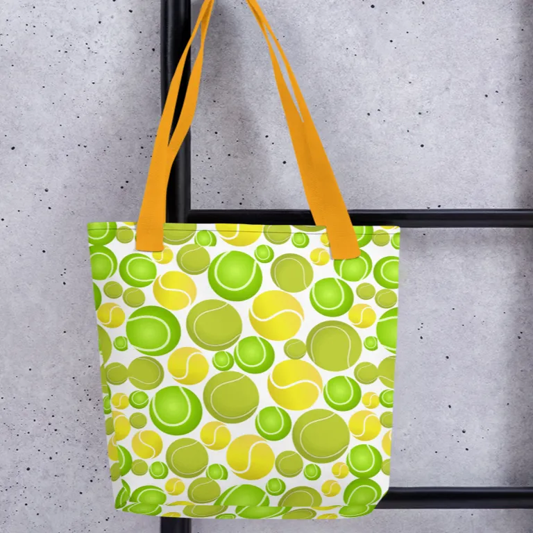 Allover Multi-Colored Tennis Balls Dog Tote Bag