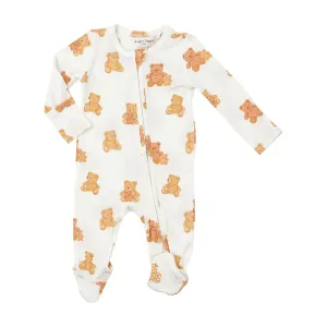 ANGEL DEAR- 2 WAY ZIPPER FOOTIE - TEDDY BEARS