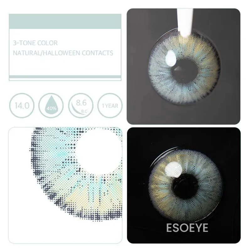 Angeles Blue Grey Colored Contact Lenses Yearly