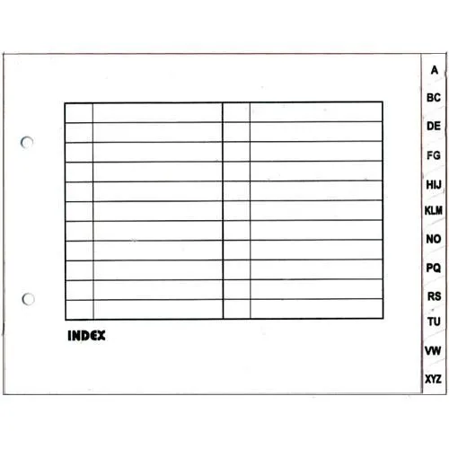 Arch File Index Divider White