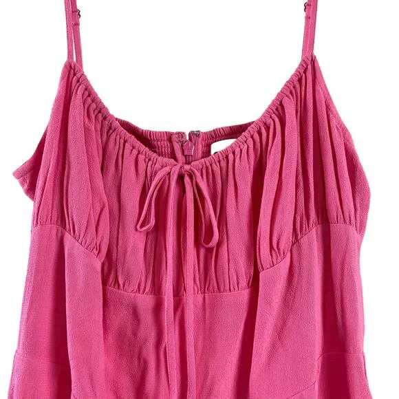 Aritzia Sunday Best Delilah Gathered Bust Mini Slip Dress Fuchsia Pink Large