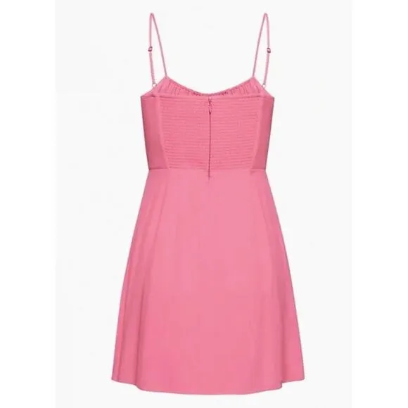 Aritzia Sunday Best Delilah Gathered Bust Mini Slip Dress Fuchsia Pink Large