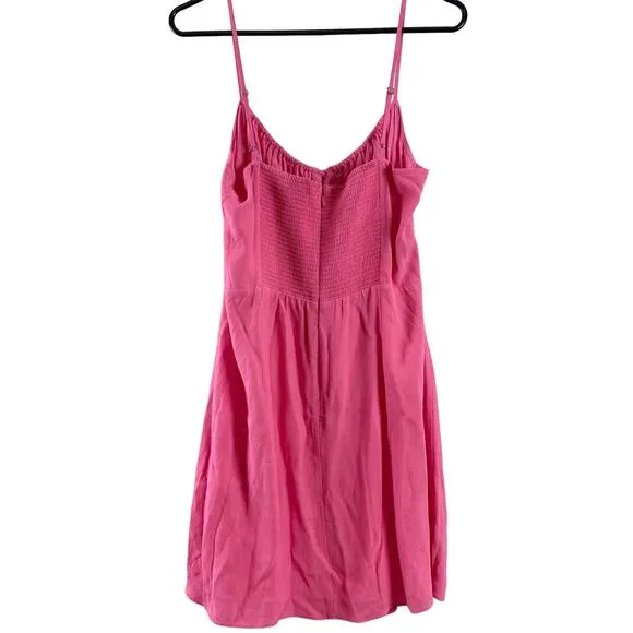 Aritzia Sunday Best Delilah Gathered Bust Mini Slip Dress Fuchsia Pink Large