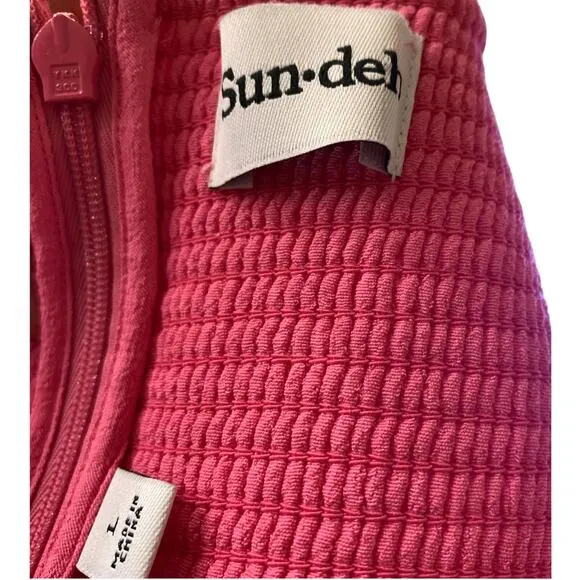Aritzia Sunday Best Delilah Gathered Bust Mini Slip Dress Fuchsia Pink Large
